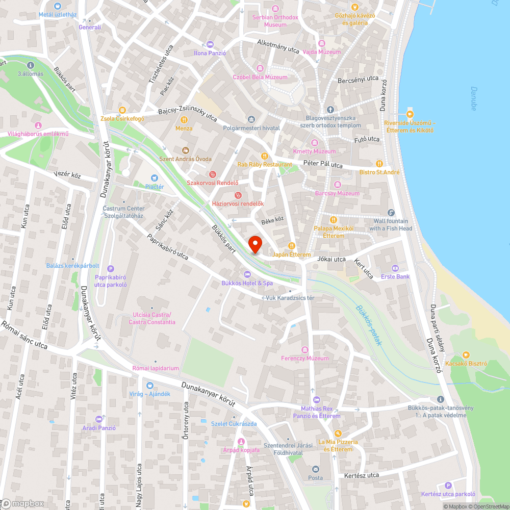 Matrac a Bükkös patak-partján a belvárosban bejelentés helye