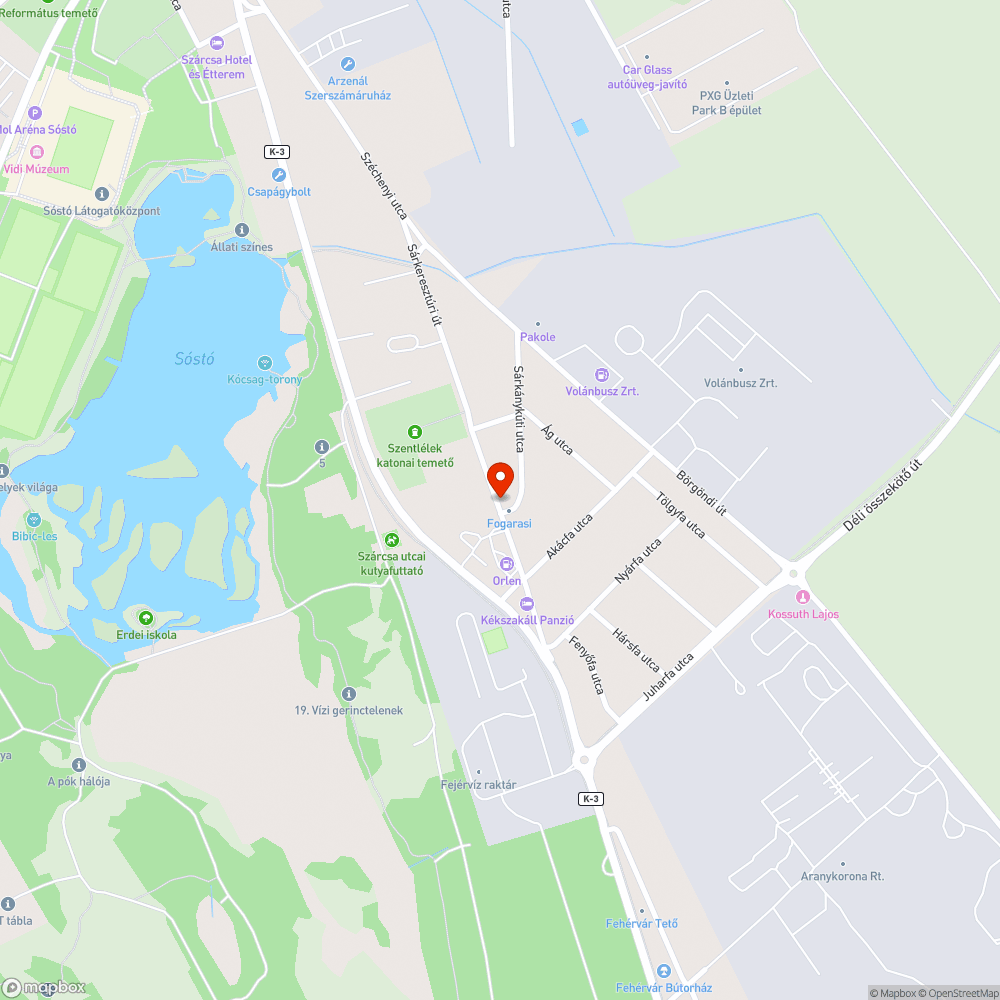 Elhagyott járművek a Alsóvárosban bejelentés helye