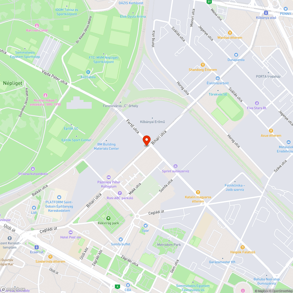 Hiányzó járdaburkolat bejelentés helye