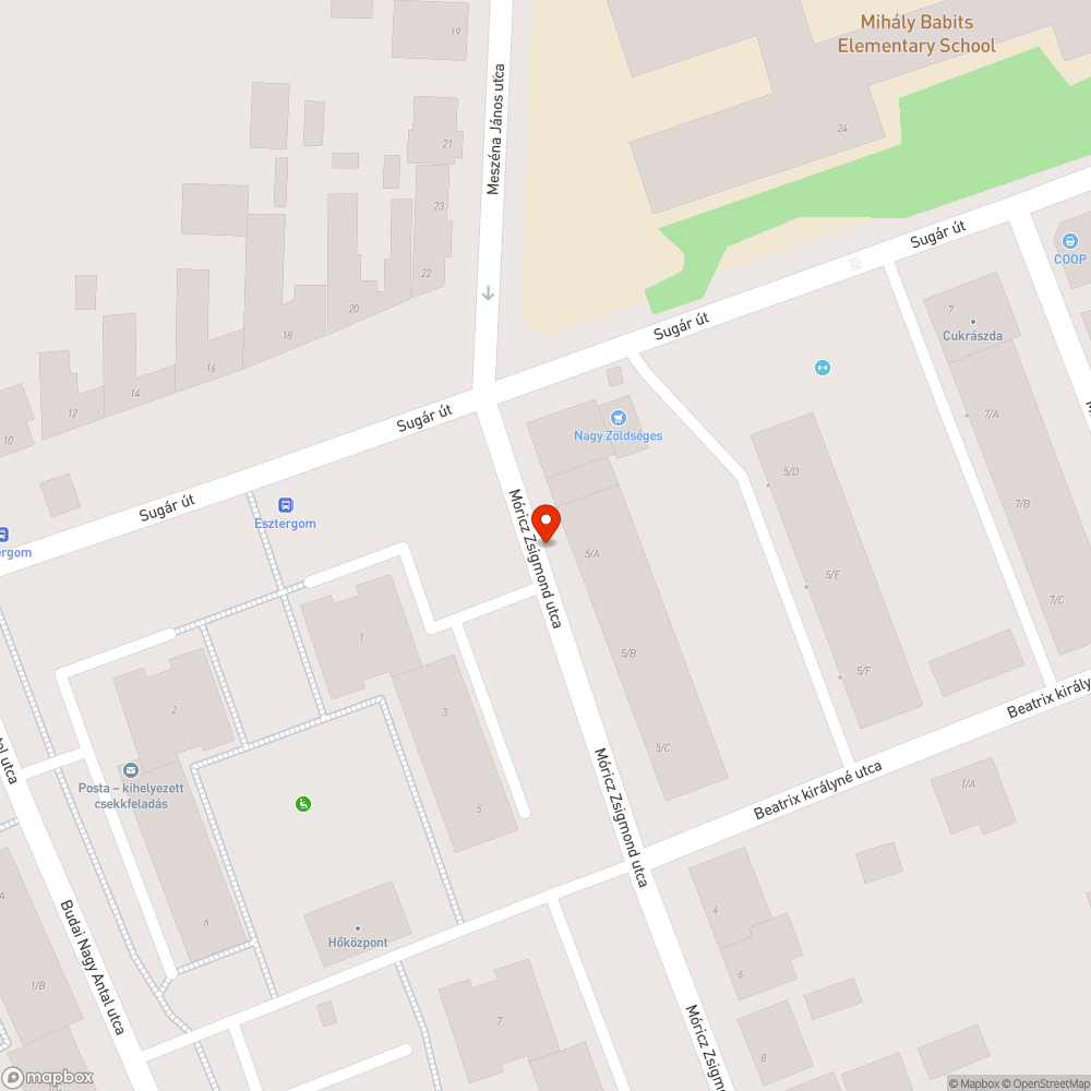 Kátyús út, utca  (Móricz Zs. út) bejelentés helye