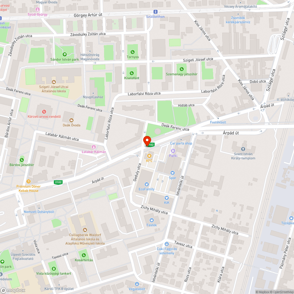 Lámpasor sötét - Árpád u. bejelentés helye