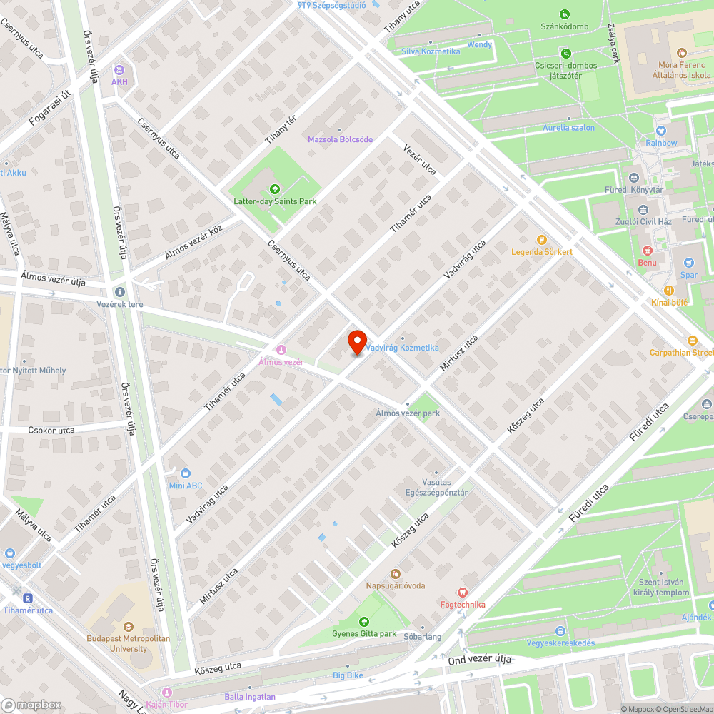 Elhagyott jármű az úton bejelentés helye