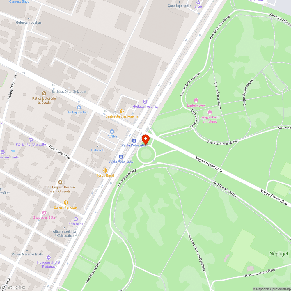 Holdbéli táj bejelentés helye