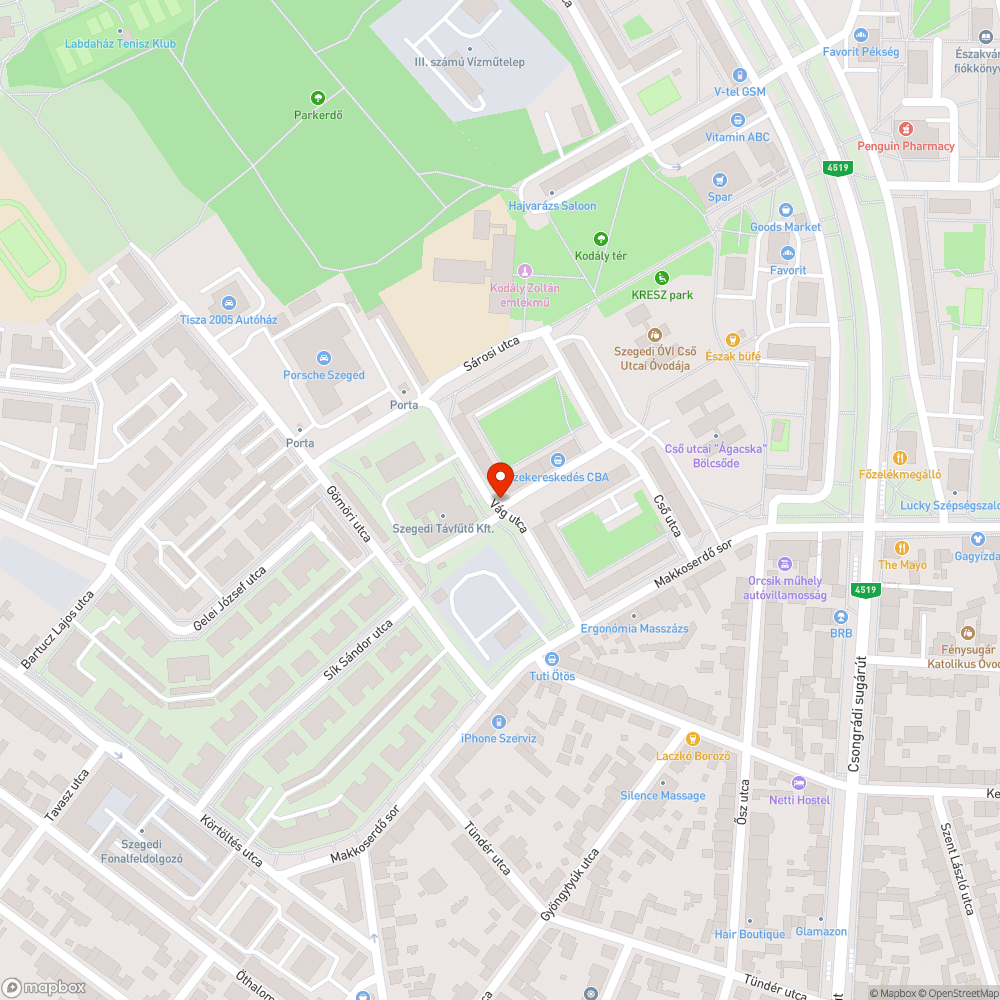 Kiégett lámpa - Vág utca bejelentés helye