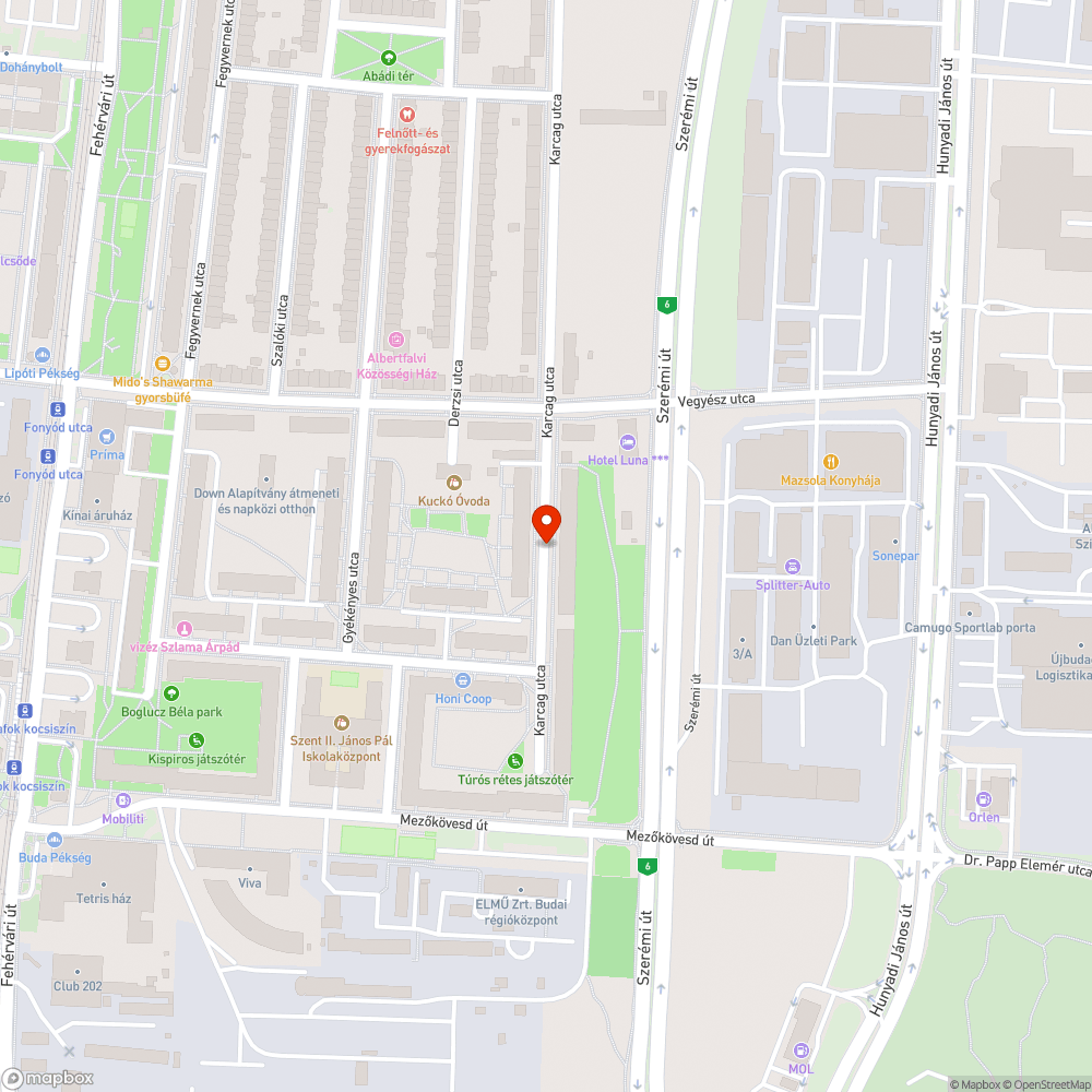 Kiégett lámpa bejelentés helye