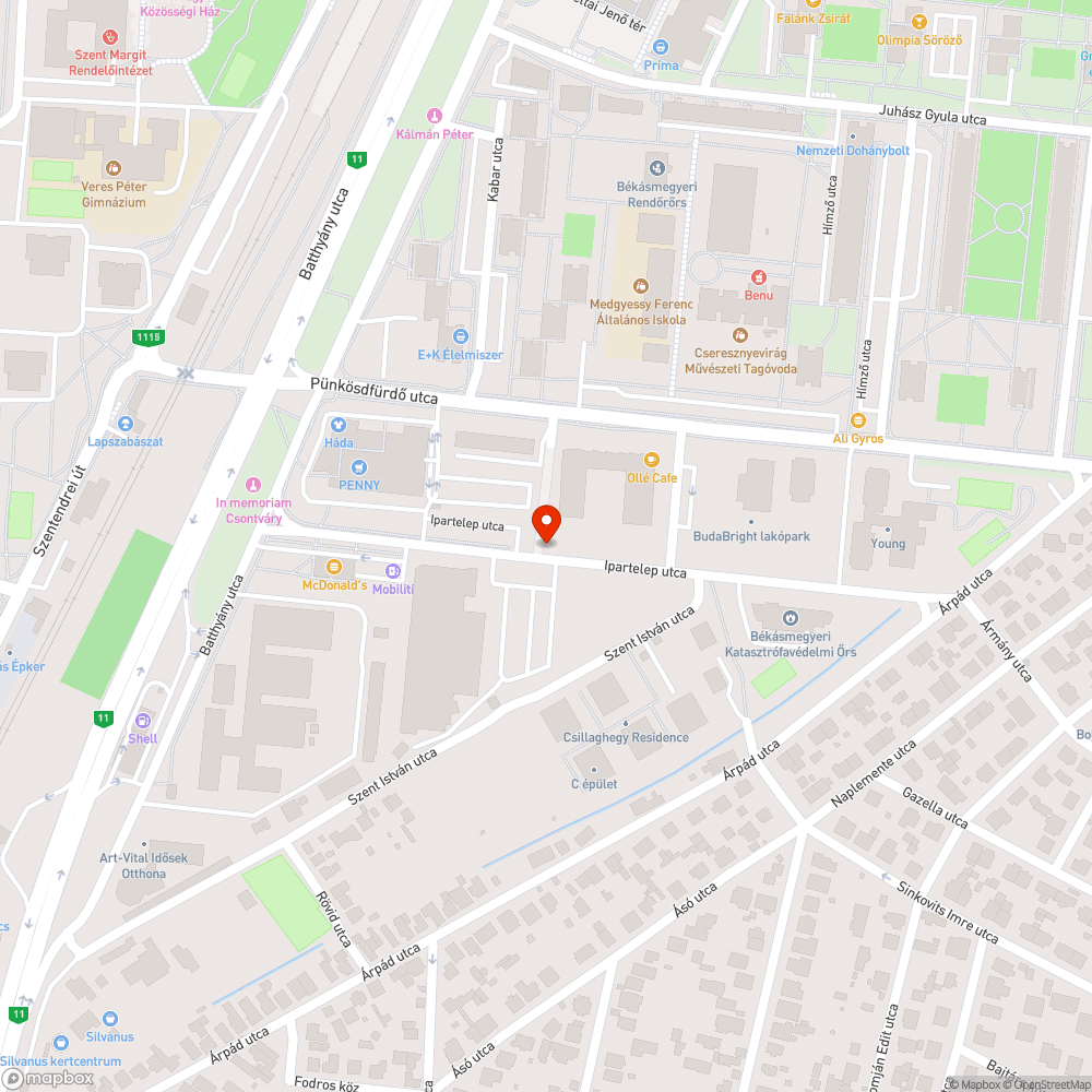 Szétesett fatámaszték bejelentés helye