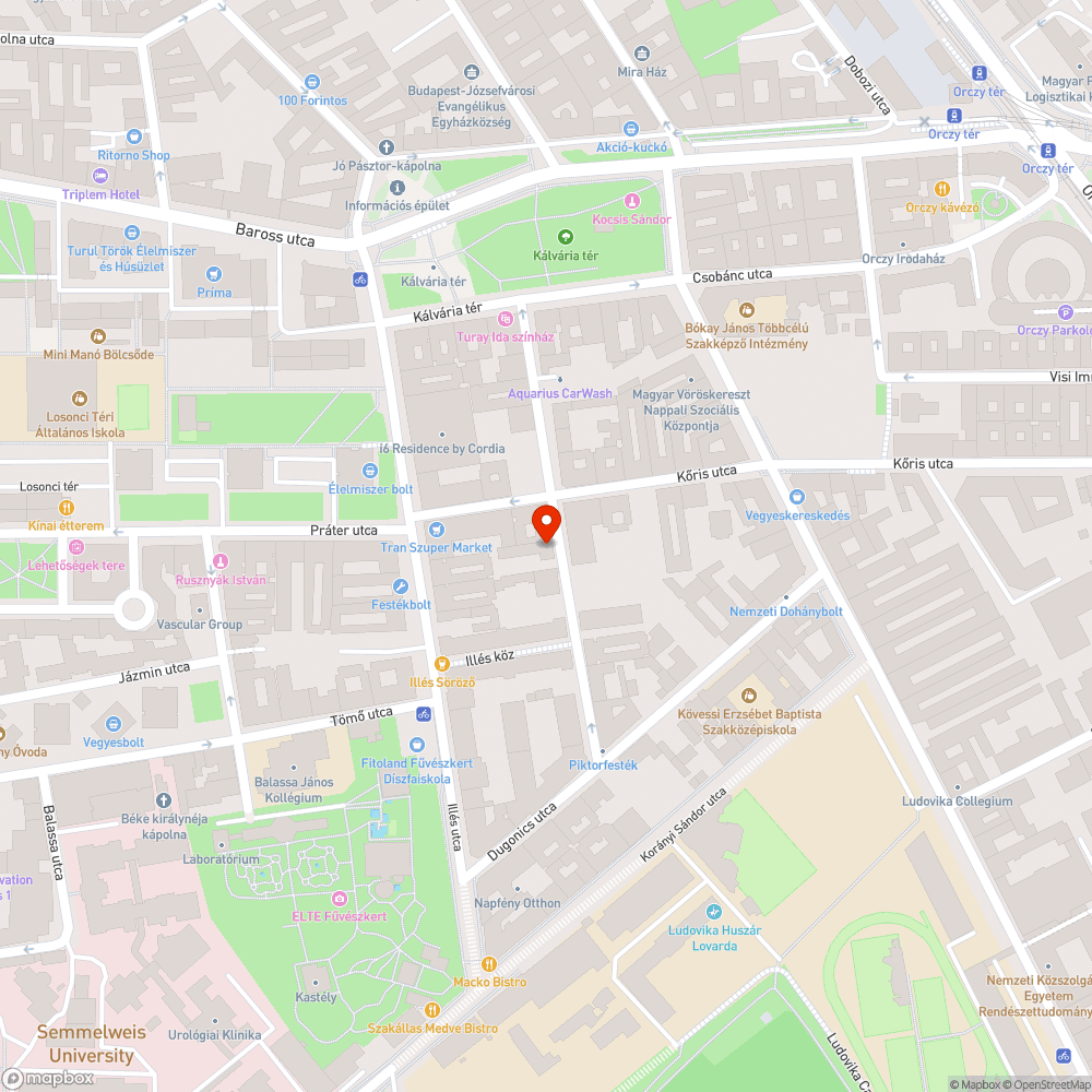 A Kálvária utca 13 számú ház homlokzata kidől a járdára. bejelentés helye