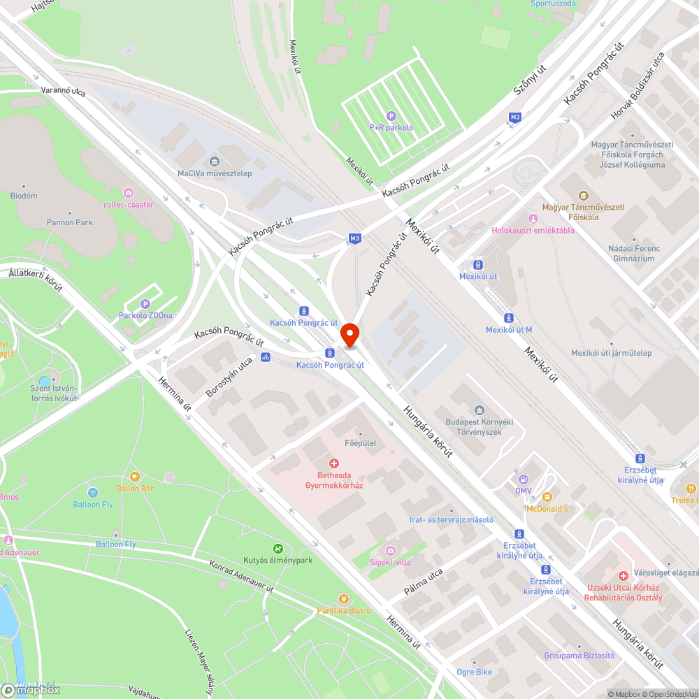 Ajtósi és Kacsóh Pongrác aluljárók bejelentés helye