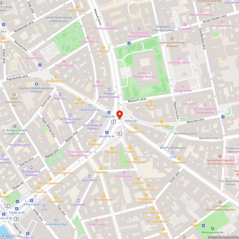 Kálvin téri burkolati jelek bejelentés helye