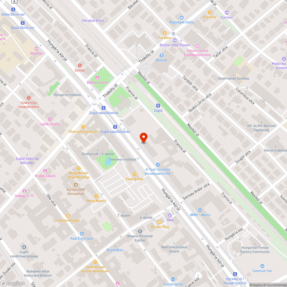 Kátyú bejelentés helye