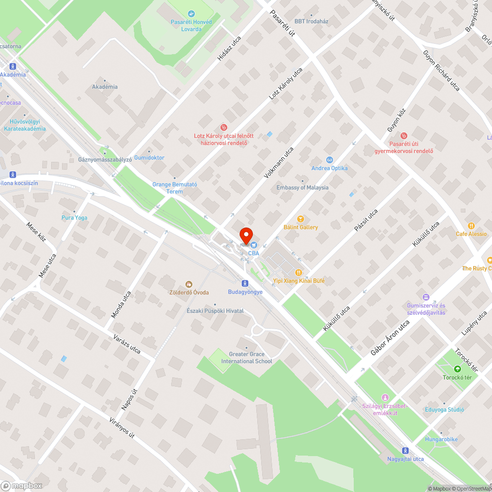 Budagyöngye-Shell kút-CBA háromszög bejelentés helye