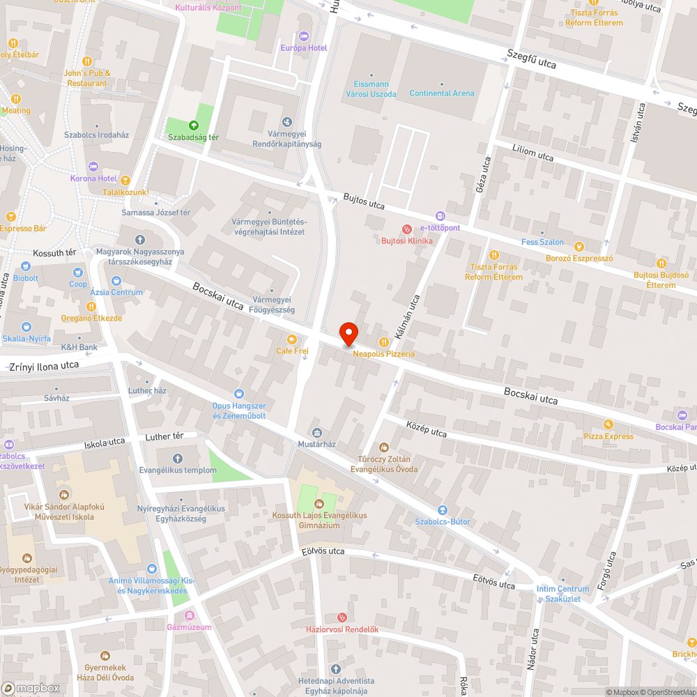 Szemetes belvárosi utca bejelentés helye