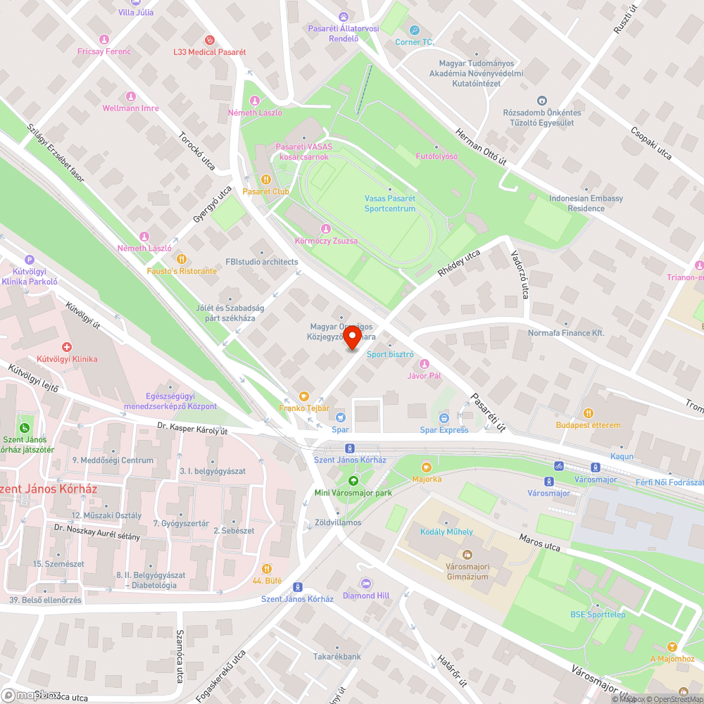 Botlásveszélyes járda bejelentés helye