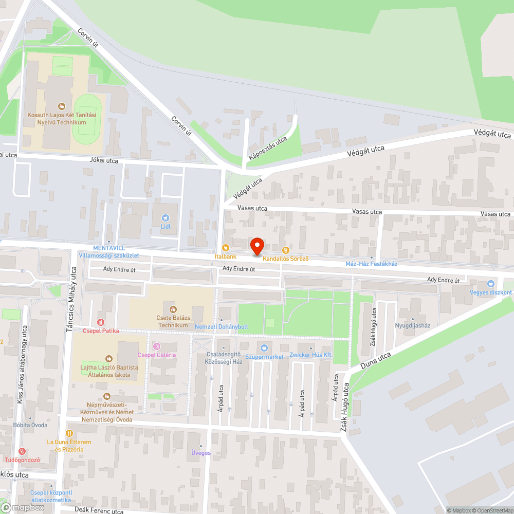 Megsüllyedt víznyelőrács és mellette kátyú bejelentés helye