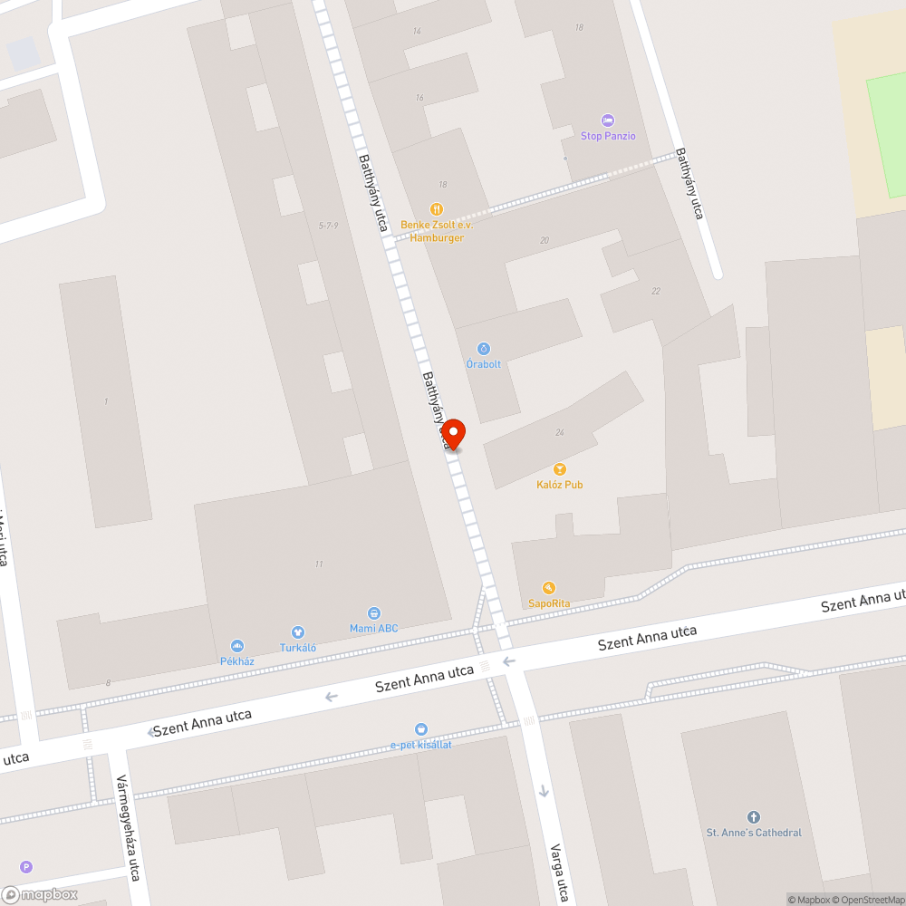 közvilágítás hibás, Batthyány utca 24. bejelentés helye