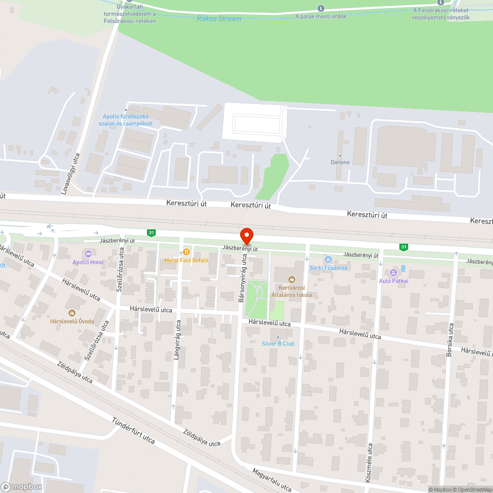 Egy balesetveszélyes járdarész bejelentés helye