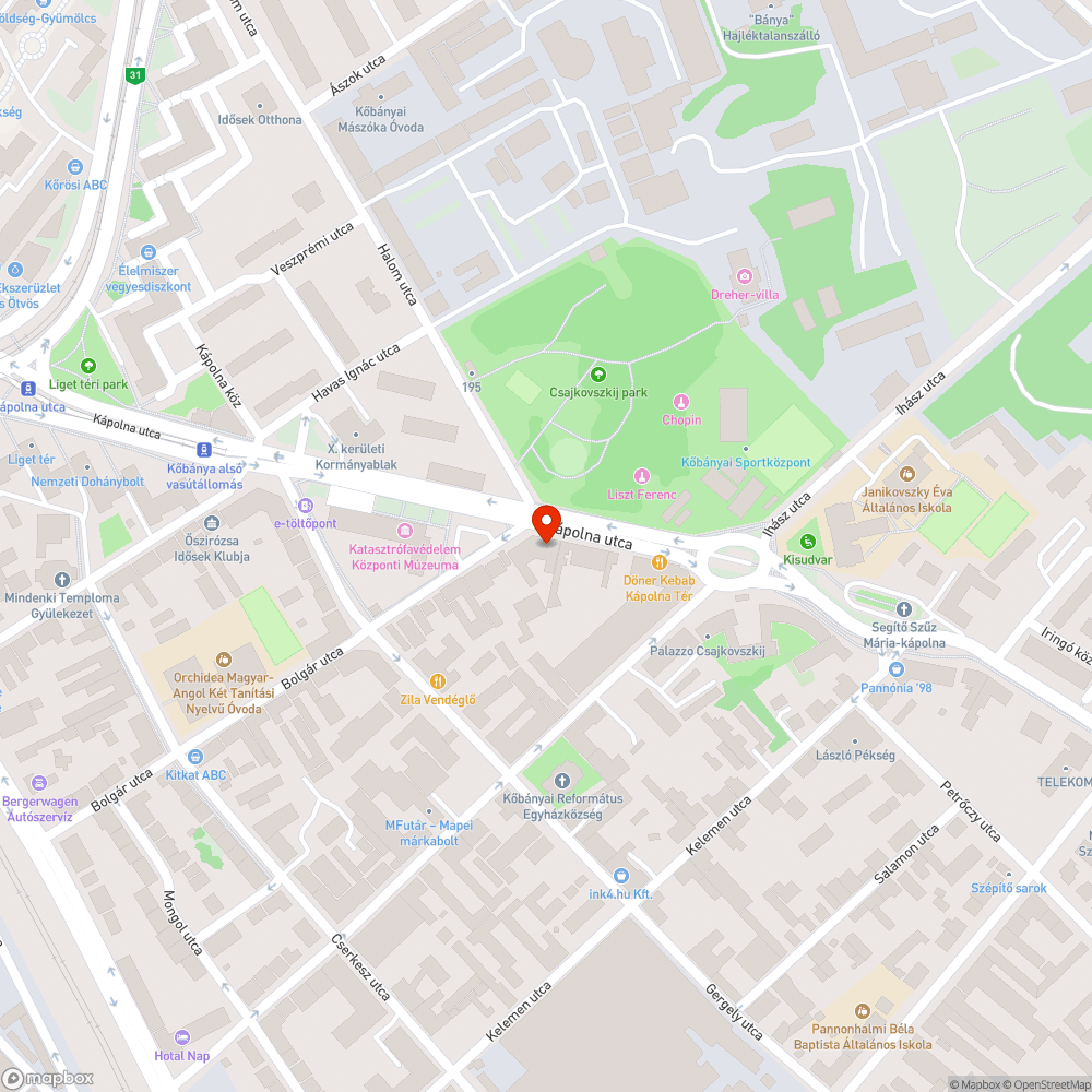 Hiányzó fa - Kápolna u. bejelentés helye