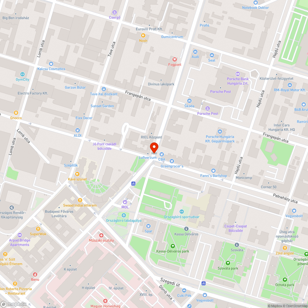 Törmelék az úttesten bejelentés helye