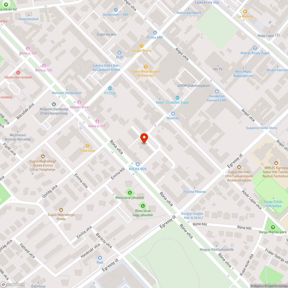 Kövér Lajos téri falevelek, szegély menti fű és gyom bejelentés helye