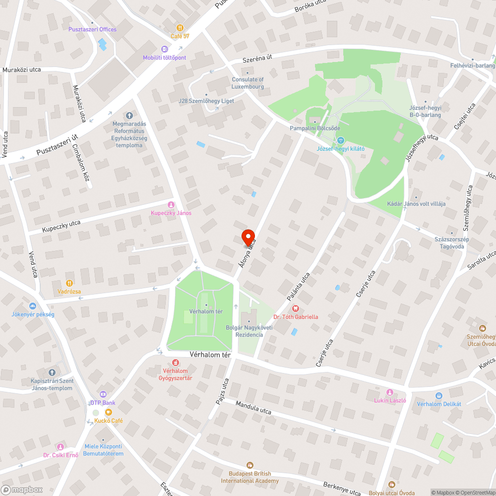 Kiégett lámpa (a villanyoszlop tetején) bejelentés helye