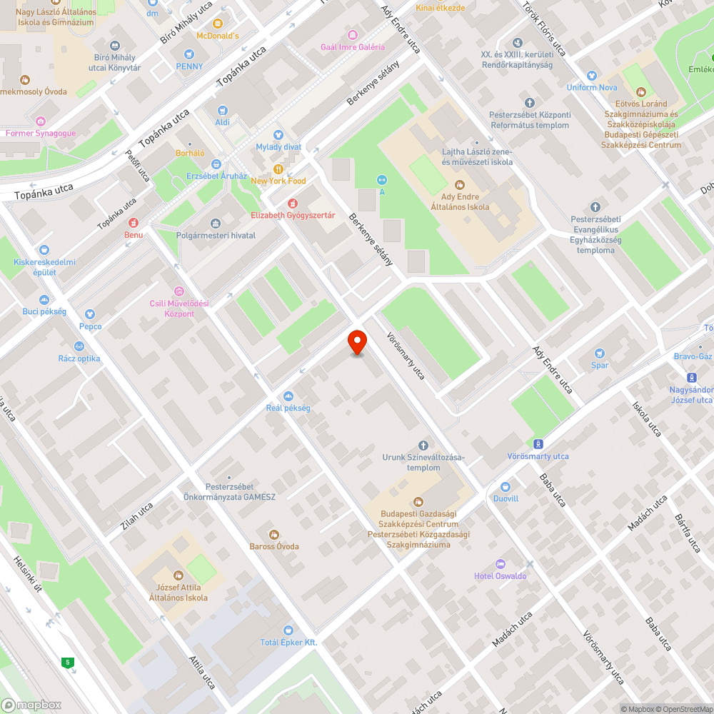 Kátyú bejelentés helye