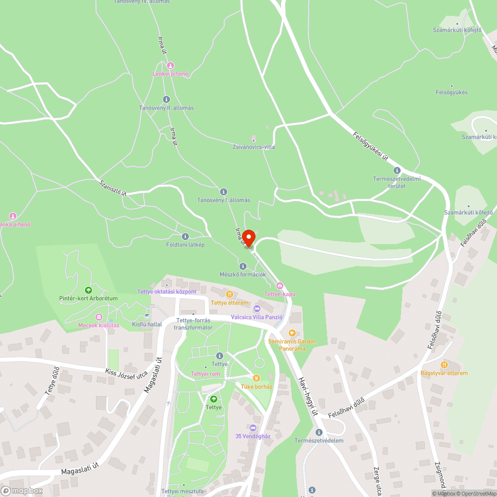 Tettye tanösvény, elhanyagolt. bejelentés helye