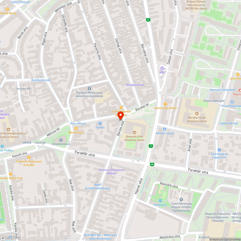 Nyitott kandelláberszekrény bejelentés helye