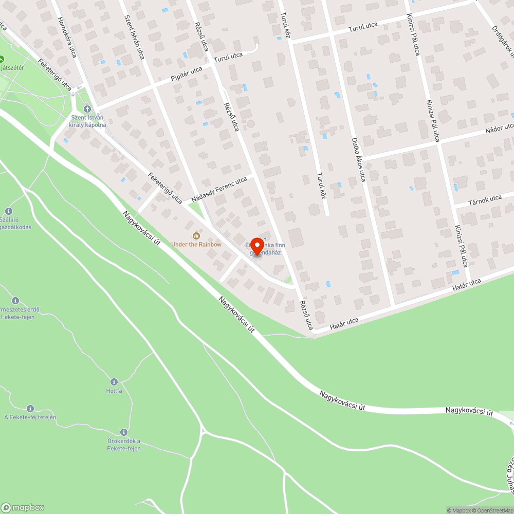 Kátyú a Feketerigó utcában bejelentés helye