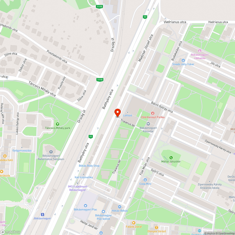 Megdőlt poller bejelentés helye