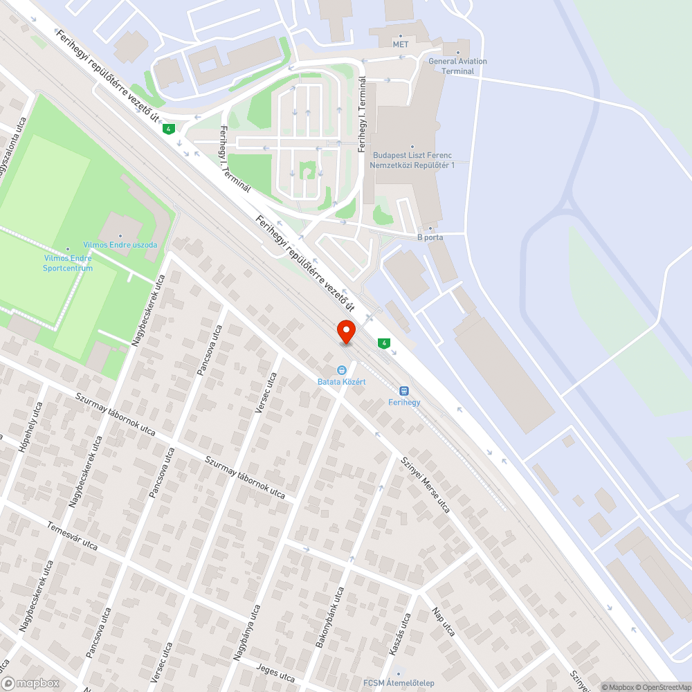 Ferihegy vasútállomáson kuka kidől bejelentés helye