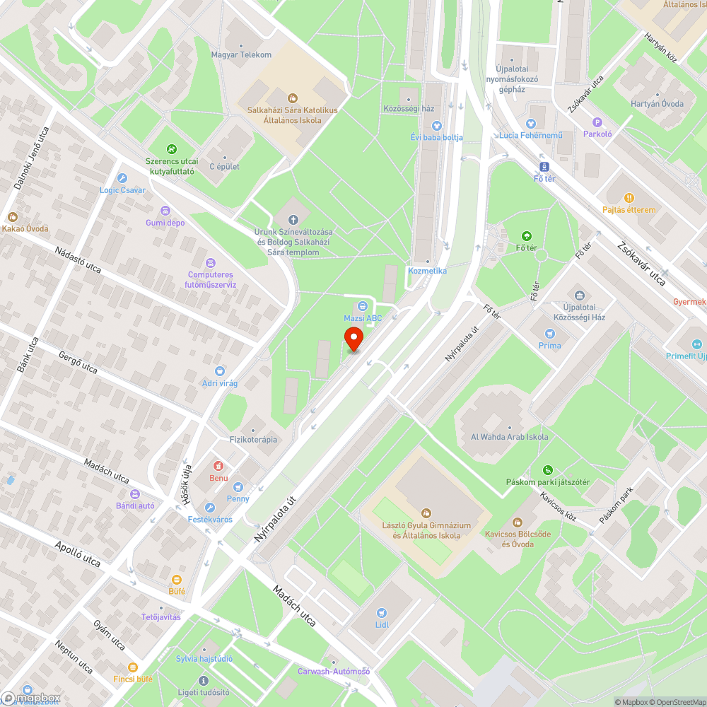 Folyamatos zöld felületen való parkolás bejelentés helye