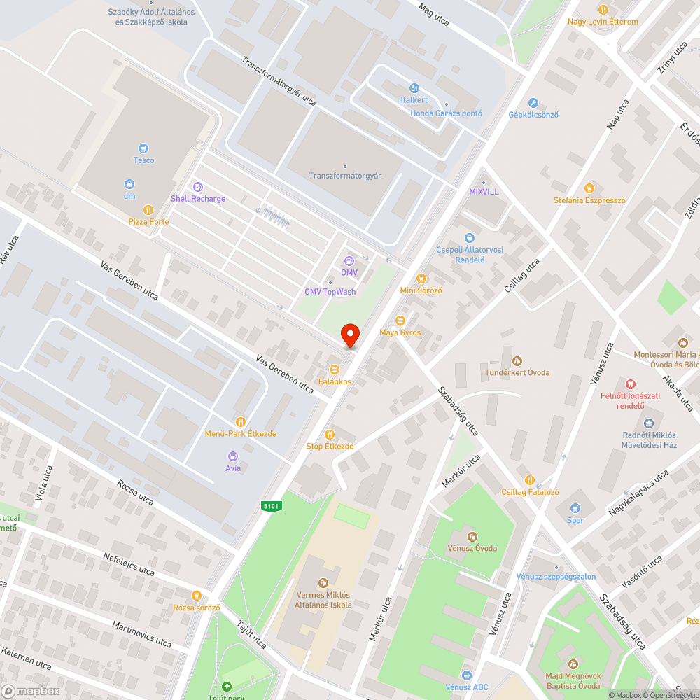 Sérült közl. lámpa bejelentés helye