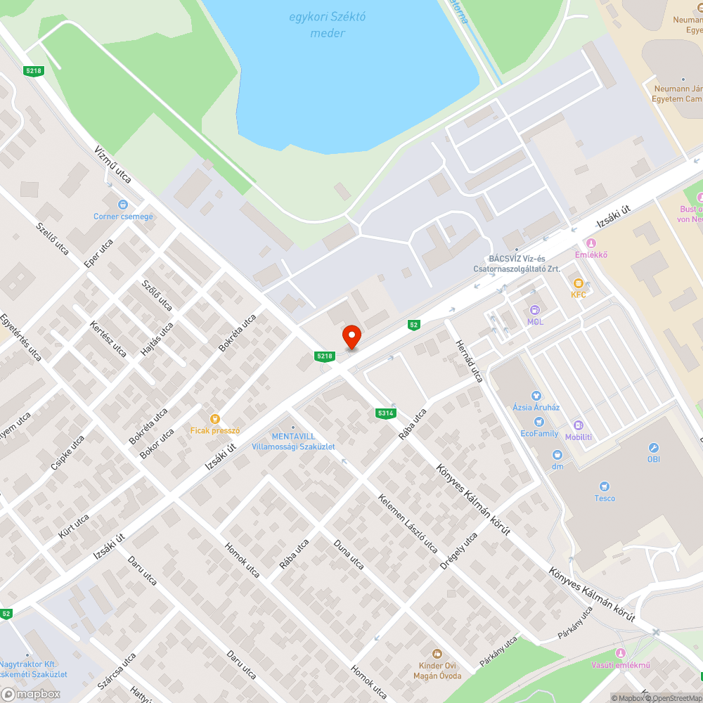 Jelzőlámpa optimalizálása az Izsáki úton bejelentés helye