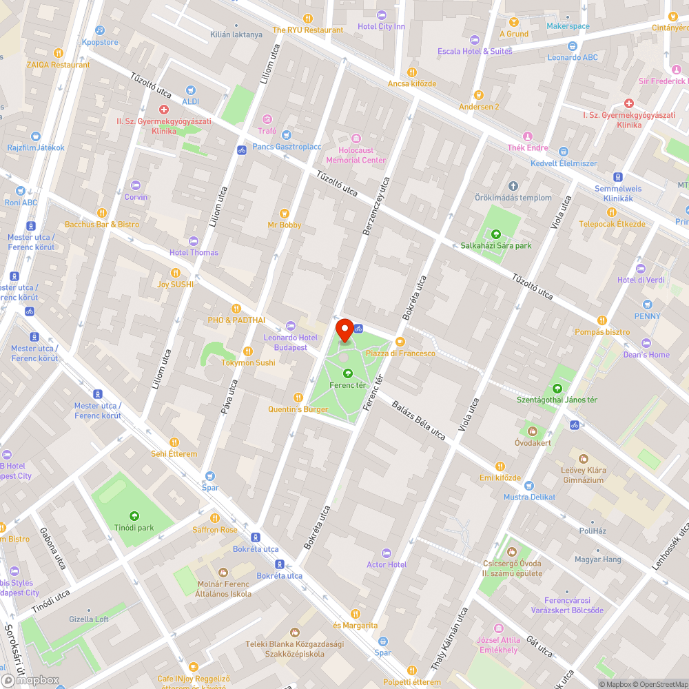 Ferenc tér pavilon világítás bejelentés helye