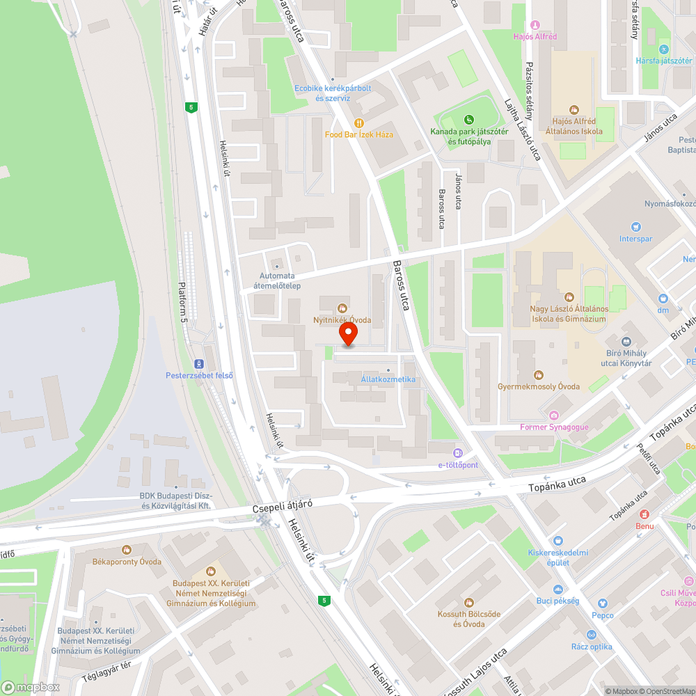 Elhagyott bevásárlókocsi bejelentés helye