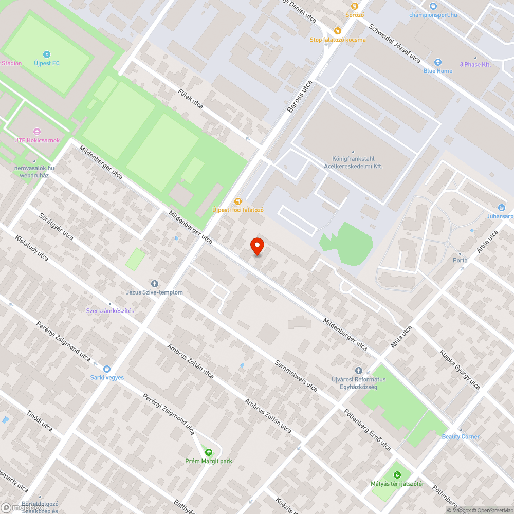 Szétesett járda bejelentés helye