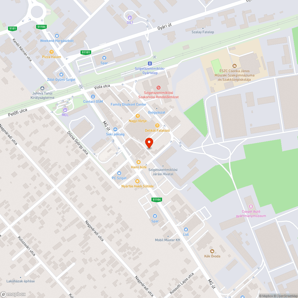 Kátyús útszakasz bejelentés helye