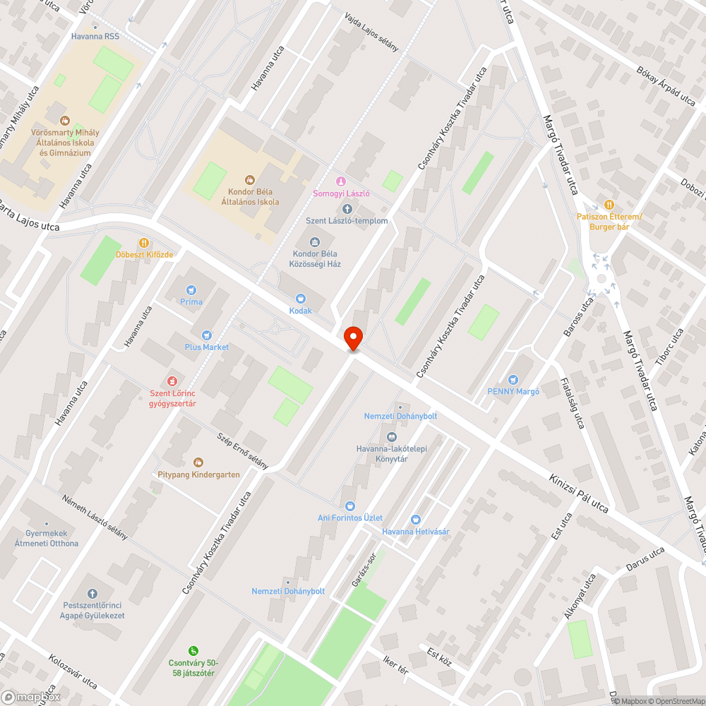 Közterületen hagyott matrac bejelentés helye