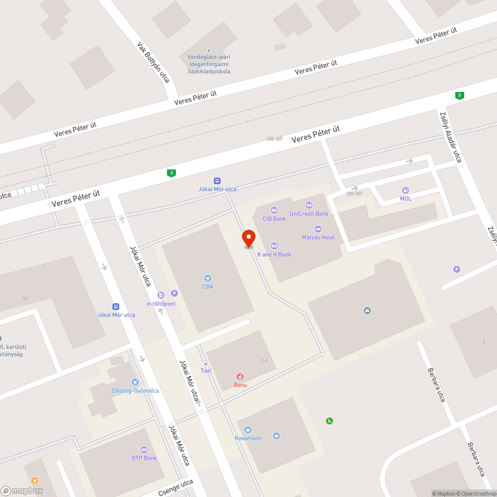 Szakaszhiba bejelentés helye