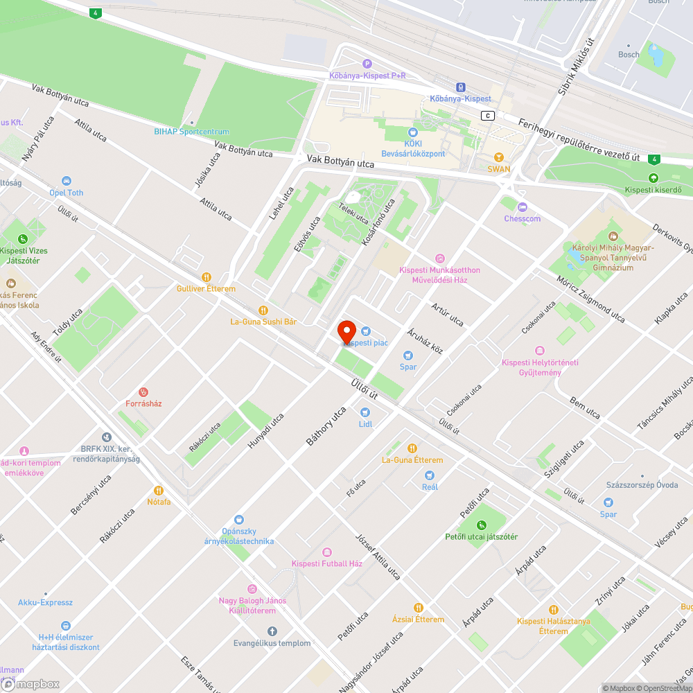 Kiégett lámpa bejelentés helye