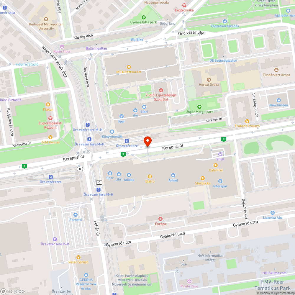 Örs vezér tere - gyalogátkelő sziget bejelentés helye