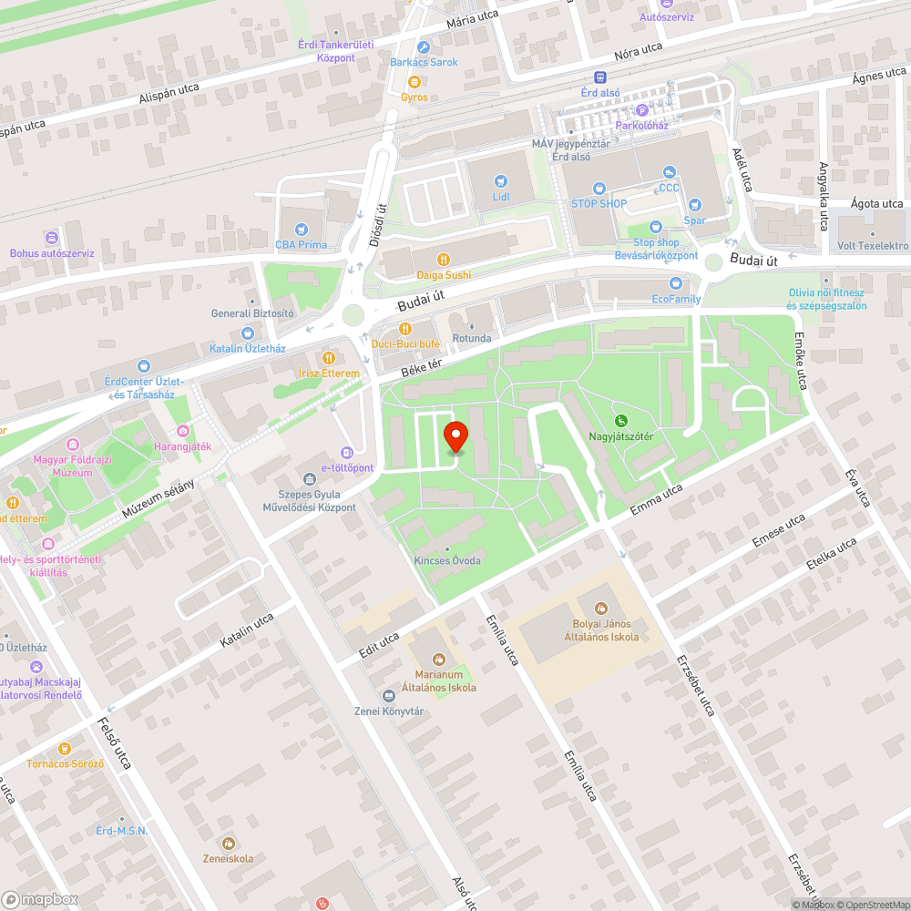 Szemétkupacok a Béke téren bejelentés helye