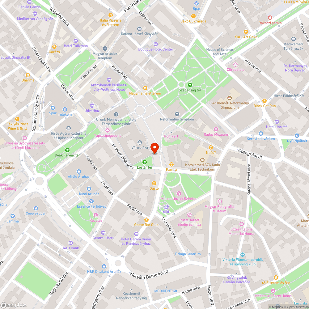 Nem működő közvilágítás a Városháza mellett bejelentés helye