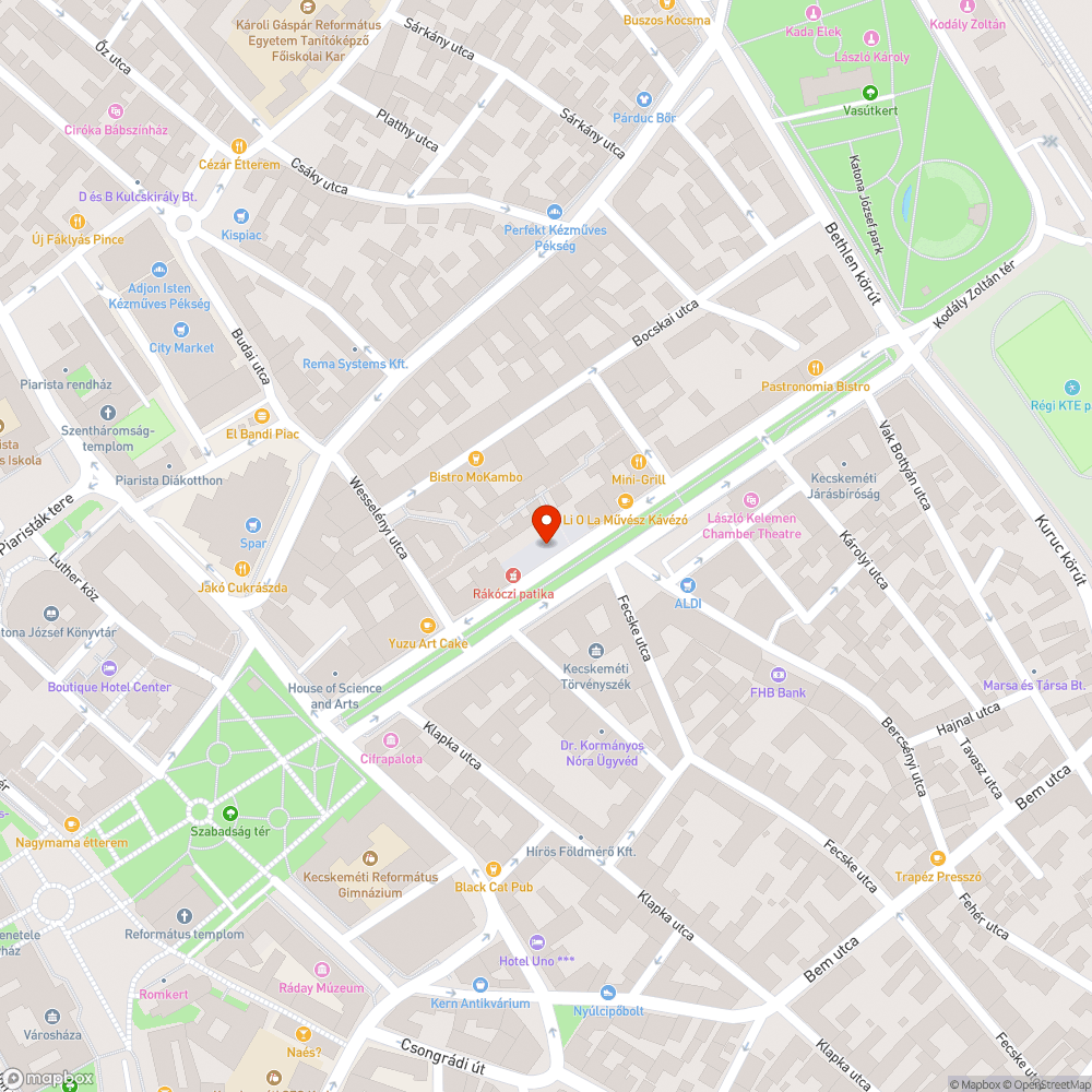 Nem működő közvilágítás a Rákóczi úton bejelentés helye