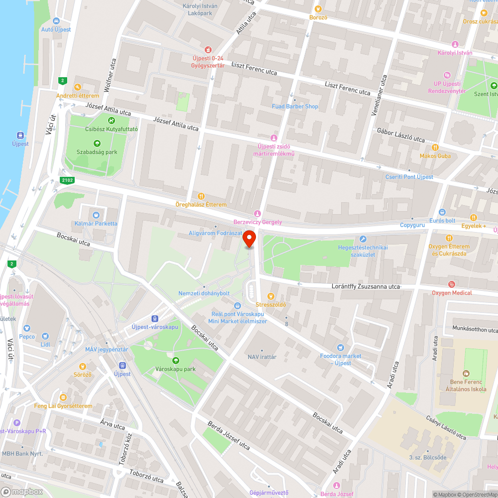 Szemetes zöldövezet Újpest Városkapunál bejelentés helye