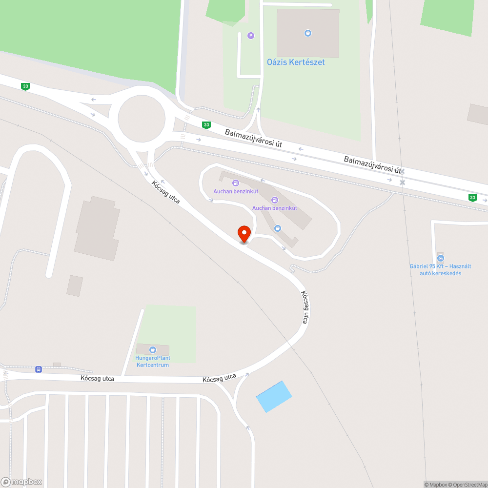 Kátyú, beszakadt út bejelentés helye