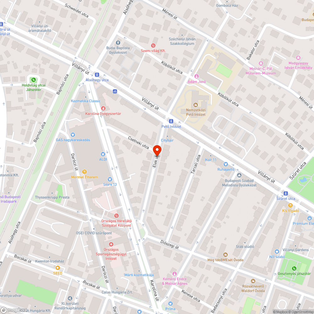 Bokatörő bejelentés helye