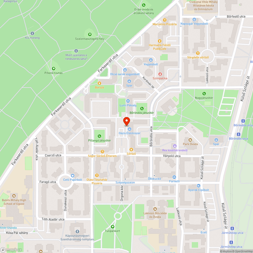 Kátyús járda bejelentés helye