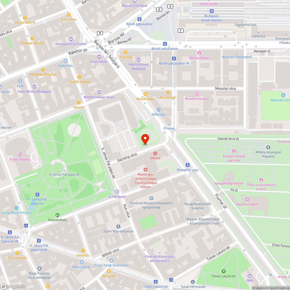 Gázláng utcai anomália bejelentés helye