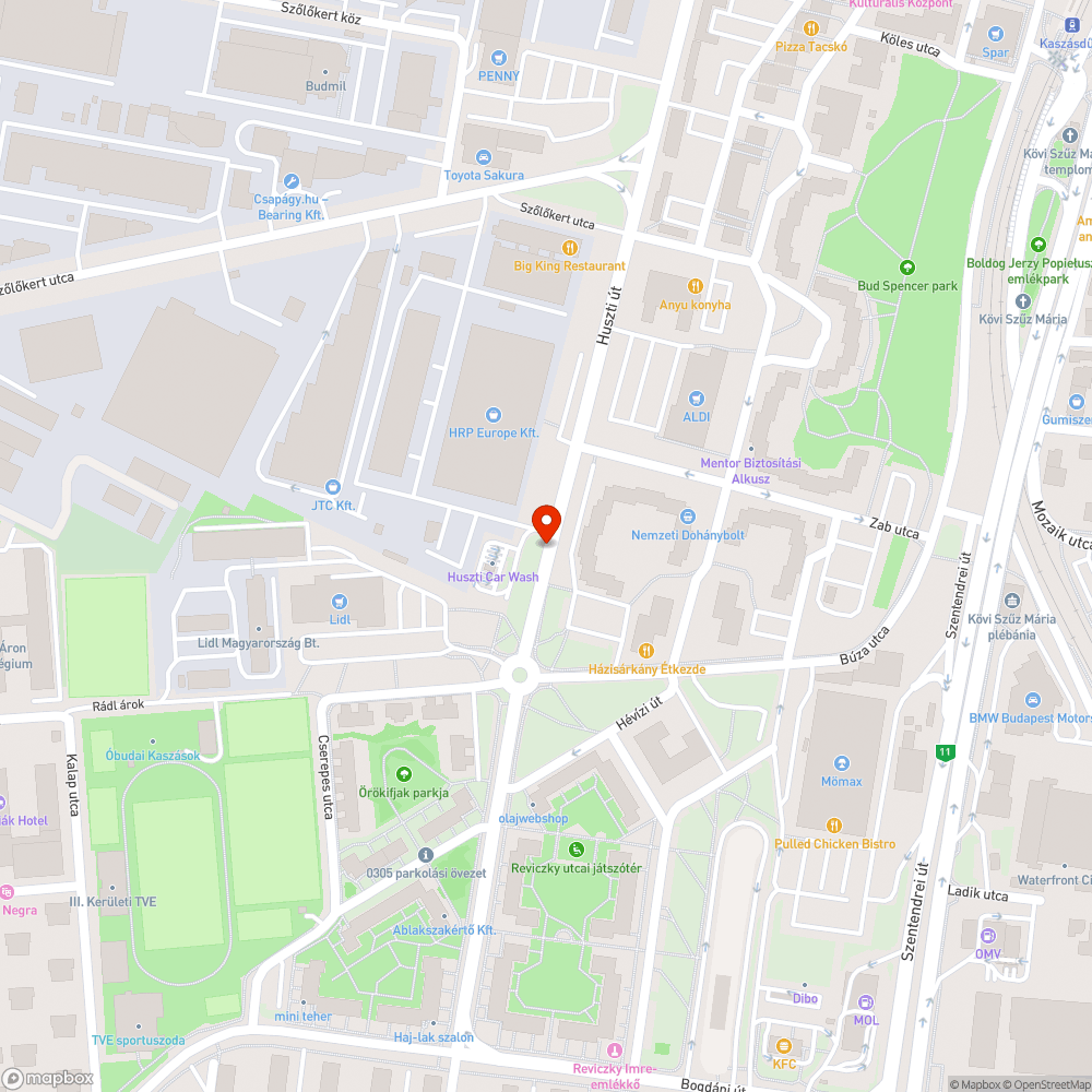 Kiégett lámpa - Búza u. bejelentés helye